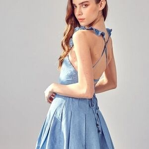 DO+BE Chambray Backless Romper